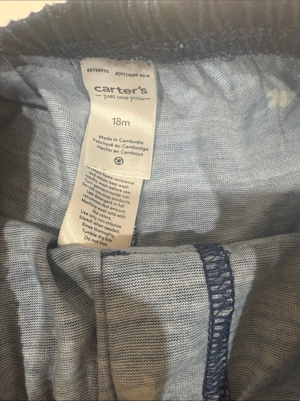 Carter's Light Blue Knit Shorts with Navy Trim